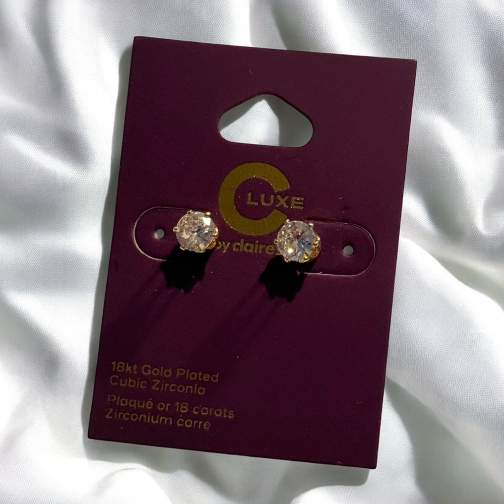 18kt gold plated cubic zirconia earrings #22